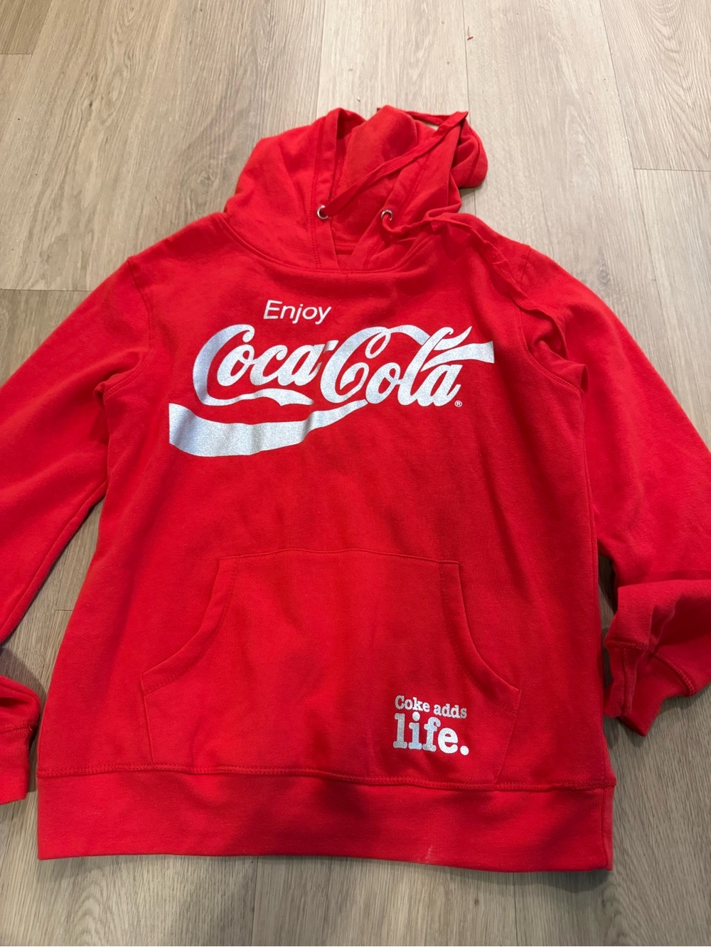 Coca Cola Red Zip-Up Style Hoodie Sweater adult medium